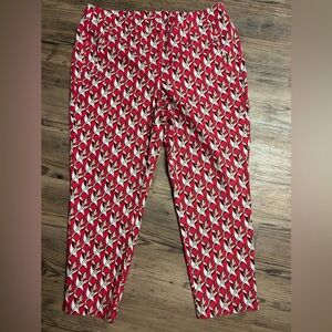 Lane Bryant Ankle Cropped Mellon and White Abstract Pants 22